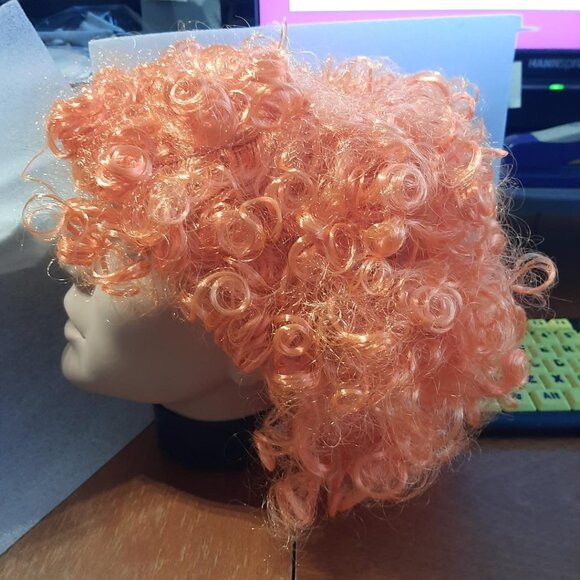NEW IN BAG ! Free Beauty Fluffy Synthetic Clown Wig Orange - Picture 4 of 6